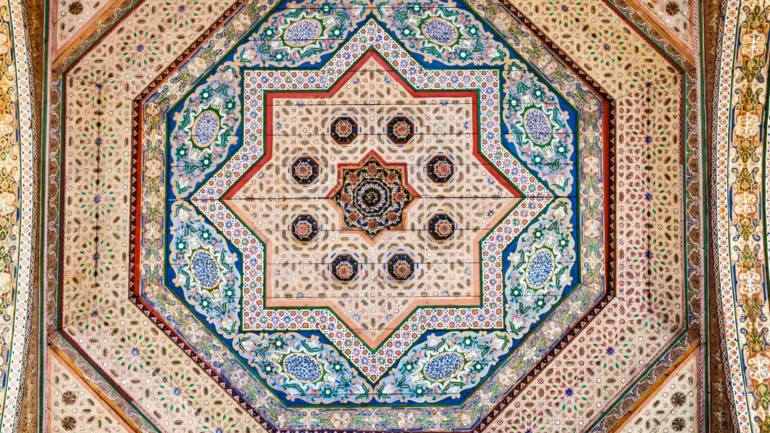 Bahia Palace ceiling with geometric painted detail