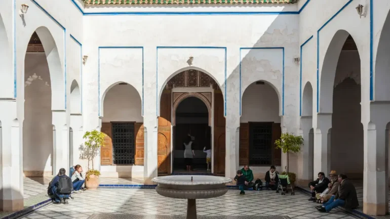 Bahia Palace square courtyard with marble floor