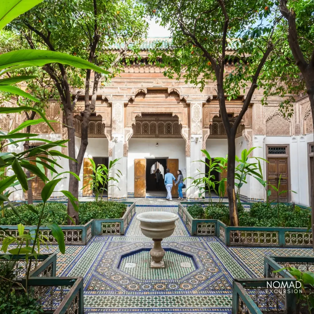 Bahia Palace garden with orange trees