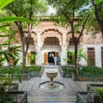 Bahia Palace garden with orange trees